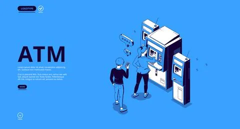Automated teller machine, ATM terminal Stock Illustration
