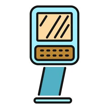 Automated teller machine cashless transaction banking service Stock Illustration