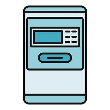 Automated teller machine cashless transaction screen interface イラスト素材