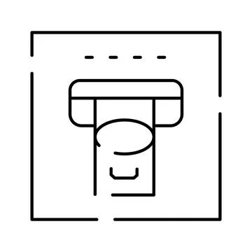 Automated teller machine with credit card slot icon Stock Illustration