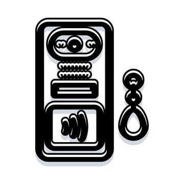Automated teller machine with credit card transaction Stock Illustration