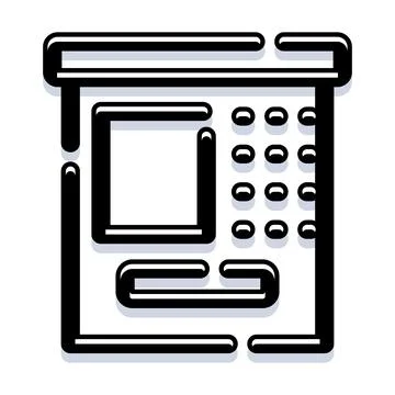 Automated teller machine icon for banking finance concept Stock Illustration