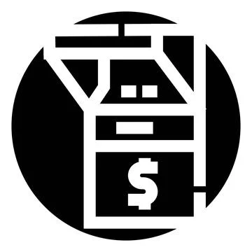 Automated teller machine icon for banking finance Stock Illustration