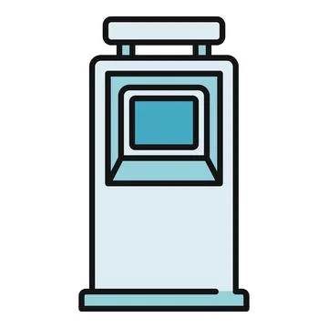 Automated teller machine icon for banking finance Stock Illustration
