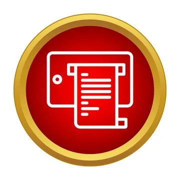 Automated teller machine icon dispensing a receipt Stock Illustration