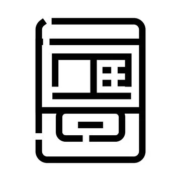 Automated teller machine icon for financial services Illustrazione stock