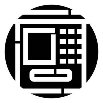Automated teller machine icon for financial services Stock Illustration