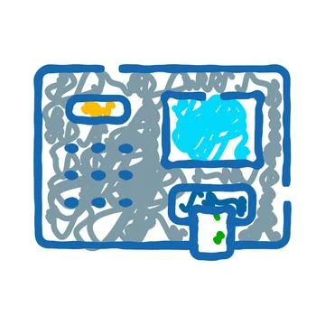 Automated teller machine icon for financial transactions Stock Illustration