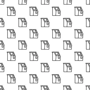 Automated teller machine icon seamless pattern background 스톡 일러스트