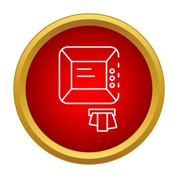 Automated teller machine icon showing money transaction Stock Illustration
