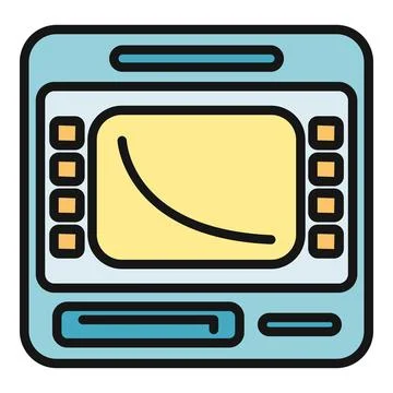 Automated teller machine icon showing financial transaction Stock Illustration