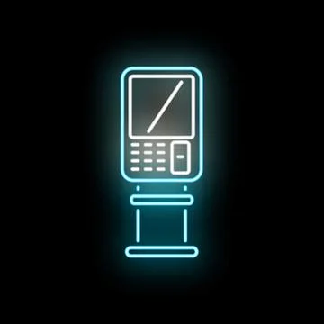 Automated teller machine neon glowing icon vector Illustrazione stock