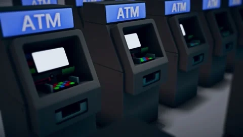 Automated teller machine or Atms together 4k Stock-Footage 148184189