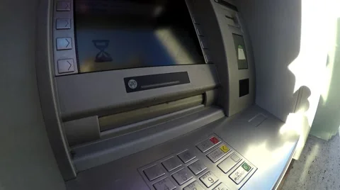 An automated teller machine or automatic teller machine ATM 4k Stock Footage 58696833