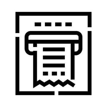 Automated teller machine printing transaction receipt icon Stock Illustration