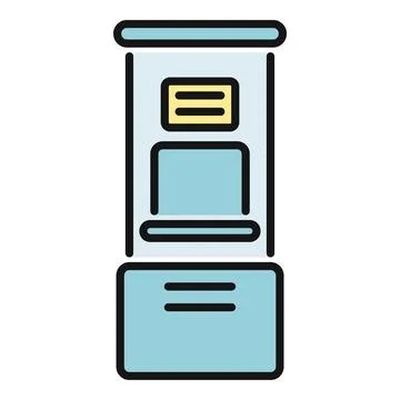 Automated teller machine providing financial service icon Stock Illustration