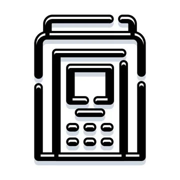 Automated teller machine providing modern banking finance services Stock Illustration