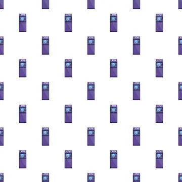Automated teller machine seamless pattern for banking and finance 스톡 일러스트