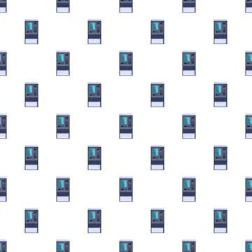 Automated teller machine seamless pattern background finance Stock Illustration