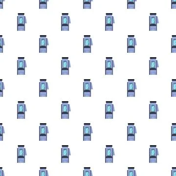 Automated teller machine seamless pattern for banking services 스톡 일러스트