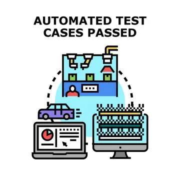Automated test cases passed validation process concept 스톡 일러스트