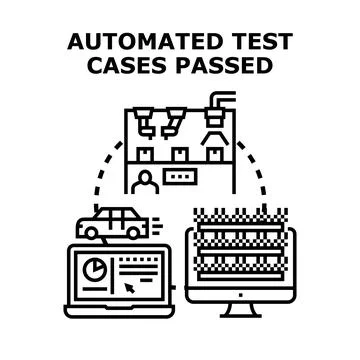 Automated test cases passed validation process concept 스톡 일러스트
