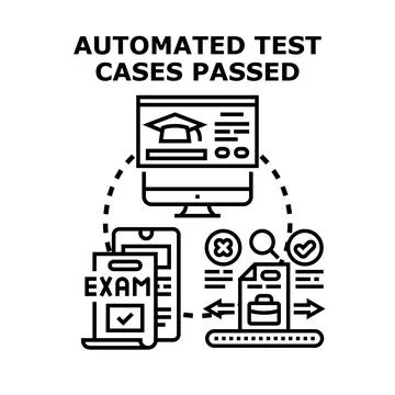 Automated test cases passing digital examination concept 스톡 일러스트