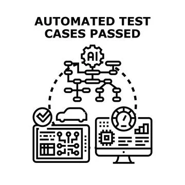 Automated test cases passing successful vehicle diagnostics Stock-Illustration