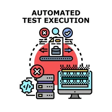 Automated test execution analyzing software quality system Illustrazione stock