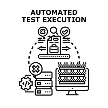 Automated test execution analyzing software quality system Stockillustratie