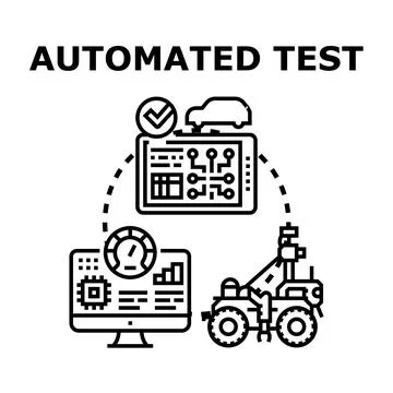 Automated test process evaluating product quality イラスト素材