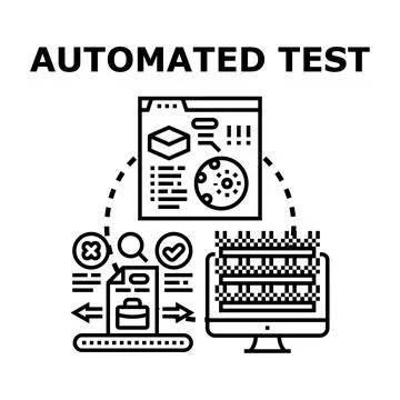 Automated test process exploring business software quality assurance イラスト素材
