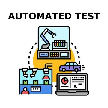 Automated test systems ensuring quality control process Stockillustratie