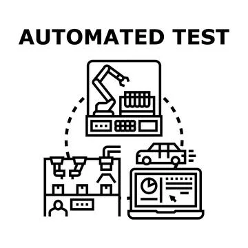 Automated test systems ensuring quality control process Stockillustratie