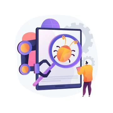 Automated testing abstract concept vector illustration. Stockillustratie