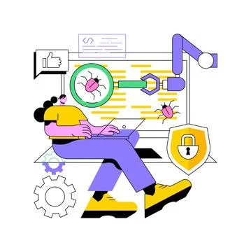 Automated testing abstract concept vector illustration. Stockillustratie