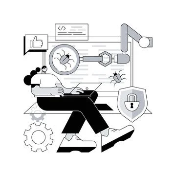 Automated testing abstract concept vector illustration. Stockillustratie