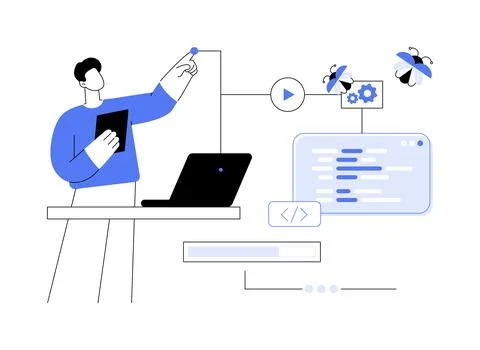 Automated testing abstract concept vector illustration. Stock Illustration