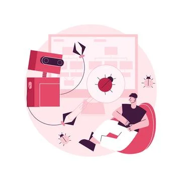 Automated testing abstract concept vector illustration. Stock Illustration