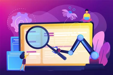 Automated testing concept vector illustration. Stock Illustration