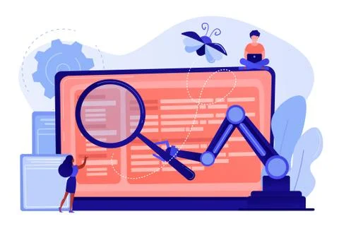 Automated testing concept vector illustration. Stock Illustration