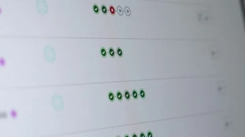 Automated testing dashboard displaying successful test case results with mu.. Stock Footage 304804493