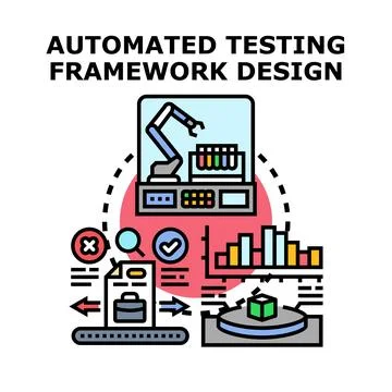 Automated testing framework design conceptualizing development processes 스톡 일러스트