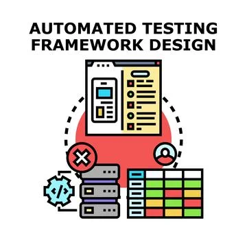 Automated testing framework design system for software development Illustrazione stock