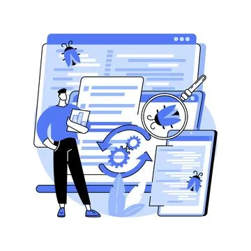 Automated testing isolated cartoon vector illustrations. Stock Illustration
