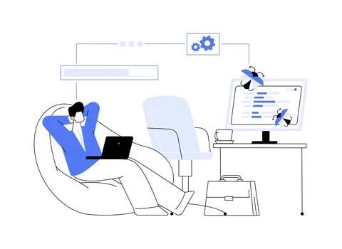 Automated testing isolated cartoon vector illustrations. 스톡 일러스트