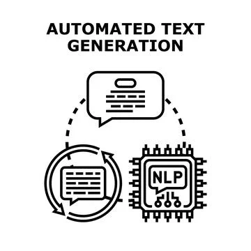 Automated text generation process using artificial intelligence concepts 스톡 일러스트
