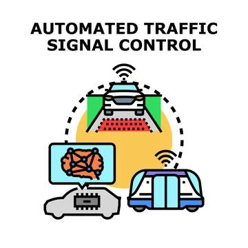 Automated traffic signal control developing intelligent transportation 스톡 일러스트