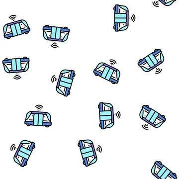 Automated transport vector seamless pattern Stock Illustration