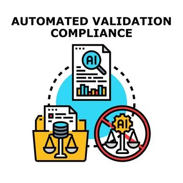 Automated validation compliance concept checking efficiency イラスト素材